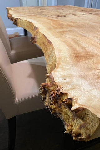 Burl Polar Wood Live edges dining Table