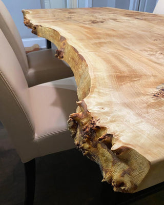 Burl Polar Wood Live edges dining Table