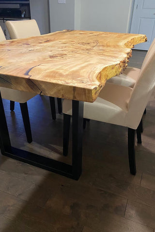 Burl Polar Wood Live edges dining Table