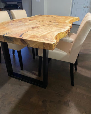 Burl Polar Wood Live edges dining Table