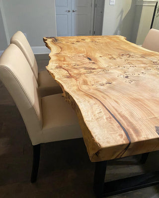 Burl Polar Wood Live edges dining Table