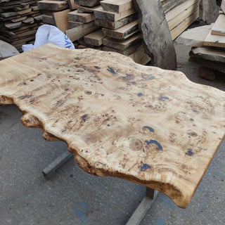 Burl Polar Wood modern Table with live edges
