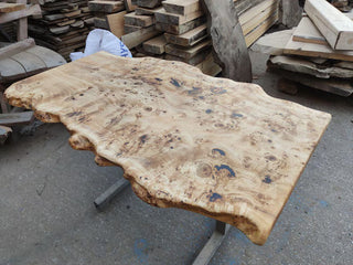 Burl Polar Wood modern Table with live edges