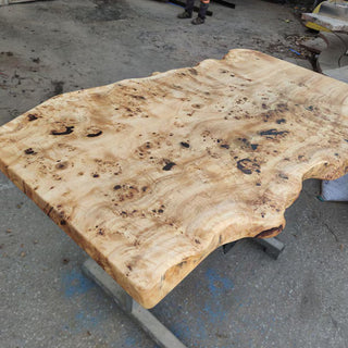 Burl Polar Wood modern Table with live edges