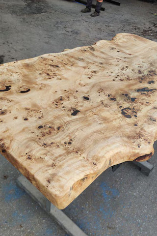 Burl Polar Wood modern Table with live edges