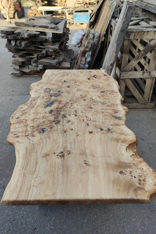Burl Polar Wood modern Table with live edges