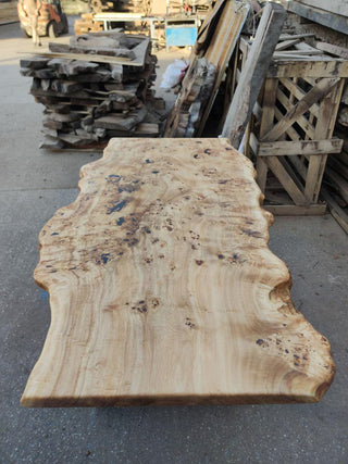 Burl Polar Wood modern Table with live edges