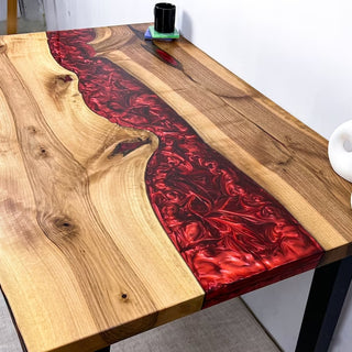 Lava Epoxy Table in Black Walnut