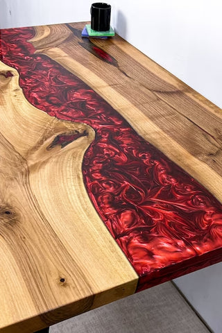 Lava Epoxy Table in Black Walnut