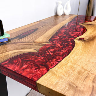 Lava Epoxy Table in Black Walnut