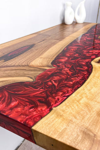 Lava Epoxy Table in Black Walnut