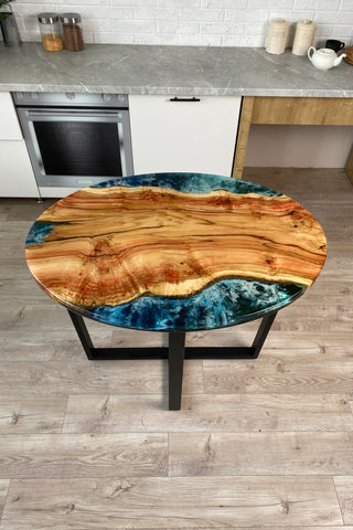 Oval Dining Table With Epoxy