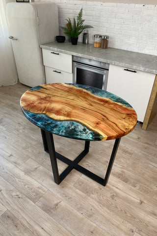 Oval Dining Table With Epoxy