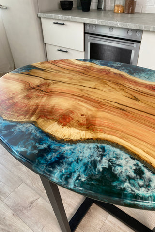 Oval Dining Table With Epoxy