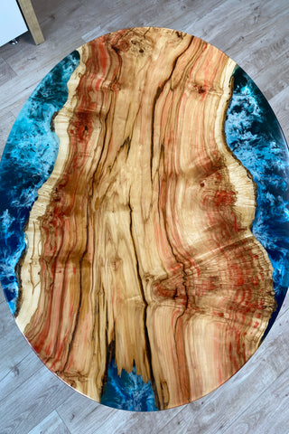 Oval Dining Table With Epoxy