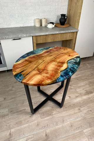 Oval Dining Table With Epoxy