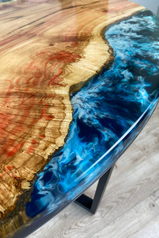 Oval Dining Table With Epoxy