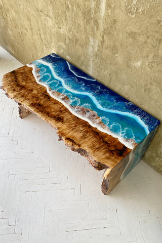 Live Edge Ocean Resin Coffee Table