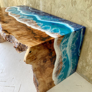 Ocean Wave Epoxidharz Couchtisch