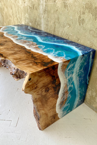 Live Edge Ocean Resin Coffee Table