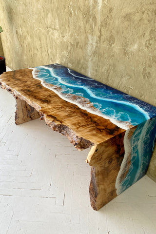 Live Edge Ocean Resin Coffee Table