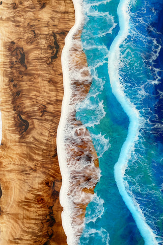 Live Edge Ocean Resin Coffee Table
