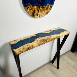 Blue Epoxy River Console Table