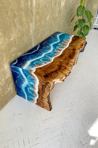 Live Edge Ocean Resin Coffee Table