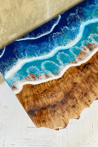 Live Edge Ocean Resin Coffee Table