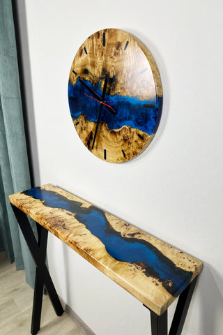 Blue Resin Wall Clock