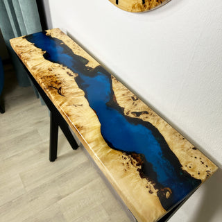Blue Epoxy River Console Table