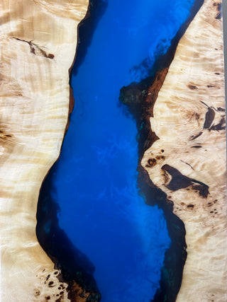 Blauer Epoxy River Konsolentisch