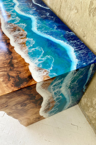 Live Edge Ocean Resin Coffee Table