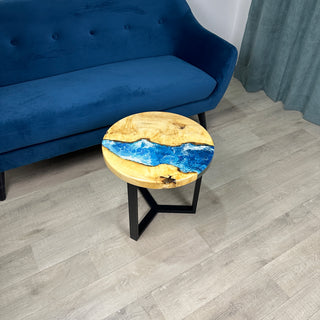 Runder Epoxy-Flusstisch