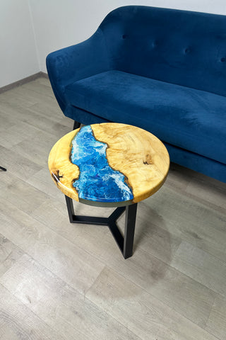 Round Epoxy River Table