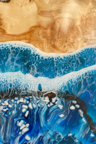 Couchtisch aus Ahornholz mit Epoxidharz