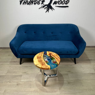 Runder Couchtisch aus Epoxidharz