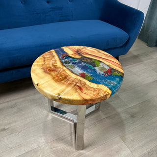 Runder Couchtisch aus Epoxidharz