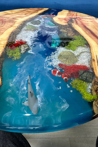 Round Aquarium Epoxy Coffee Table