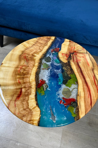 Round Aquarium Epoxy Coffee Table