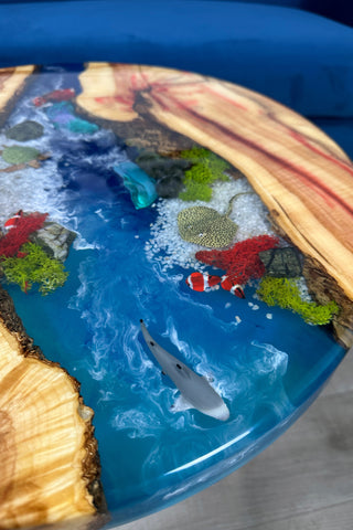 Round Aquarium Epoxy Coffee Table