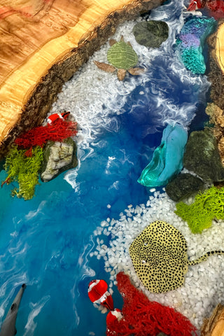 Round Aquarium Epoxy Coffee Table