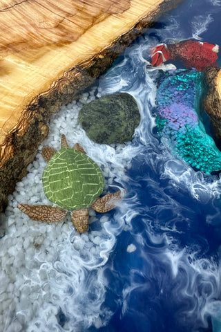 Round Aquarium Epoxy Coffee Table