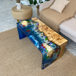Wasserfall-Couchtisch aus Kunstharz