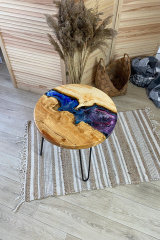 Modern Small Epoxy Round Table