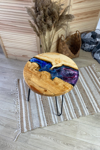 Modern Small Epoxy Round Table