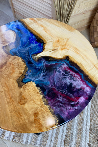 Modern Small Epoxy Round Table