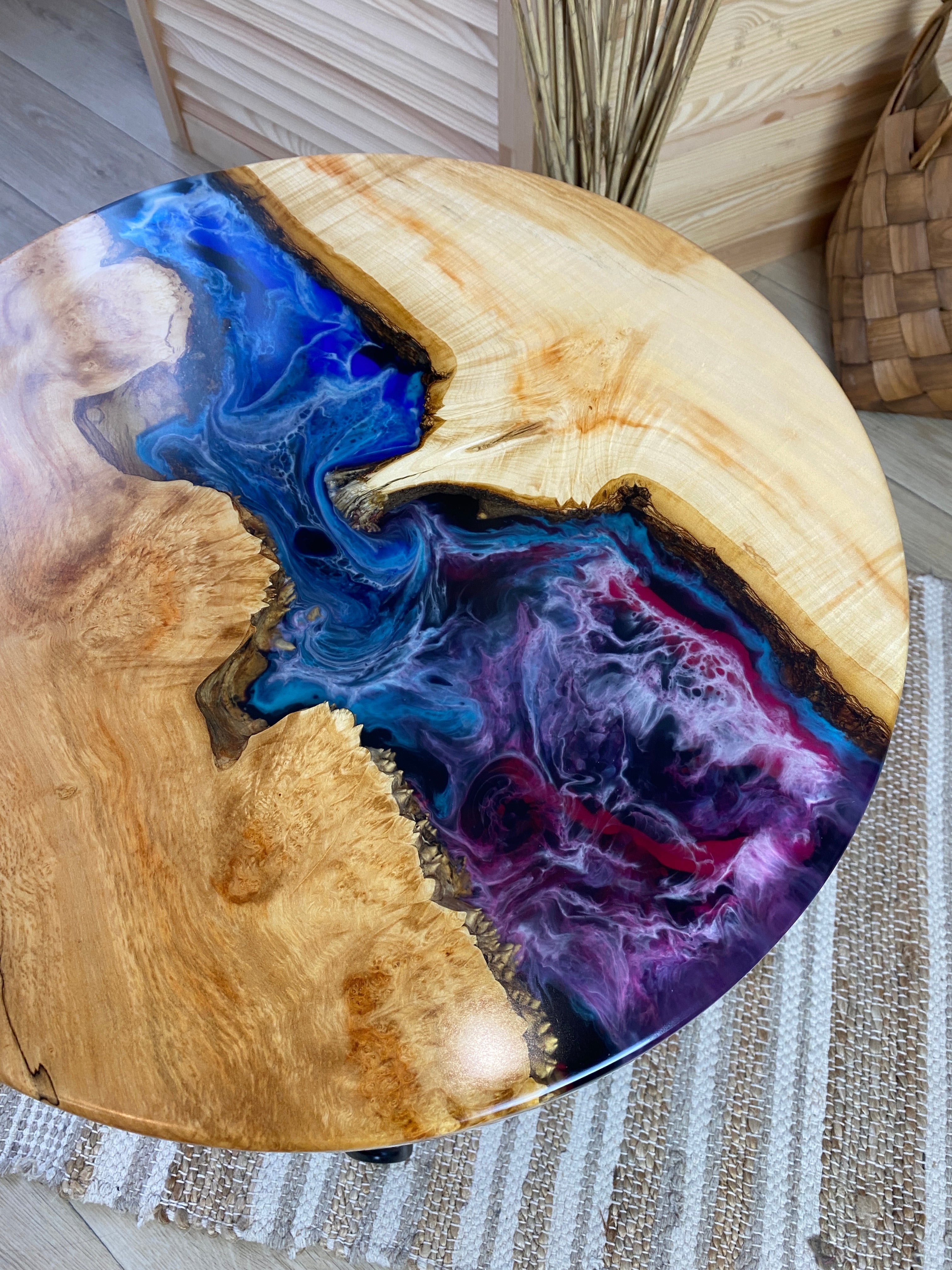 Modern Small Epoxy Round Table