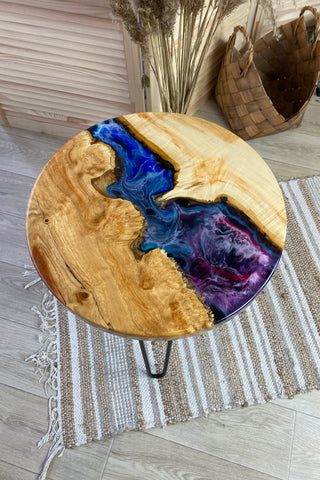 Modern Small Epoxy Round Table