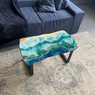 Ocean Art Couchtisch mit Epoxidplatte